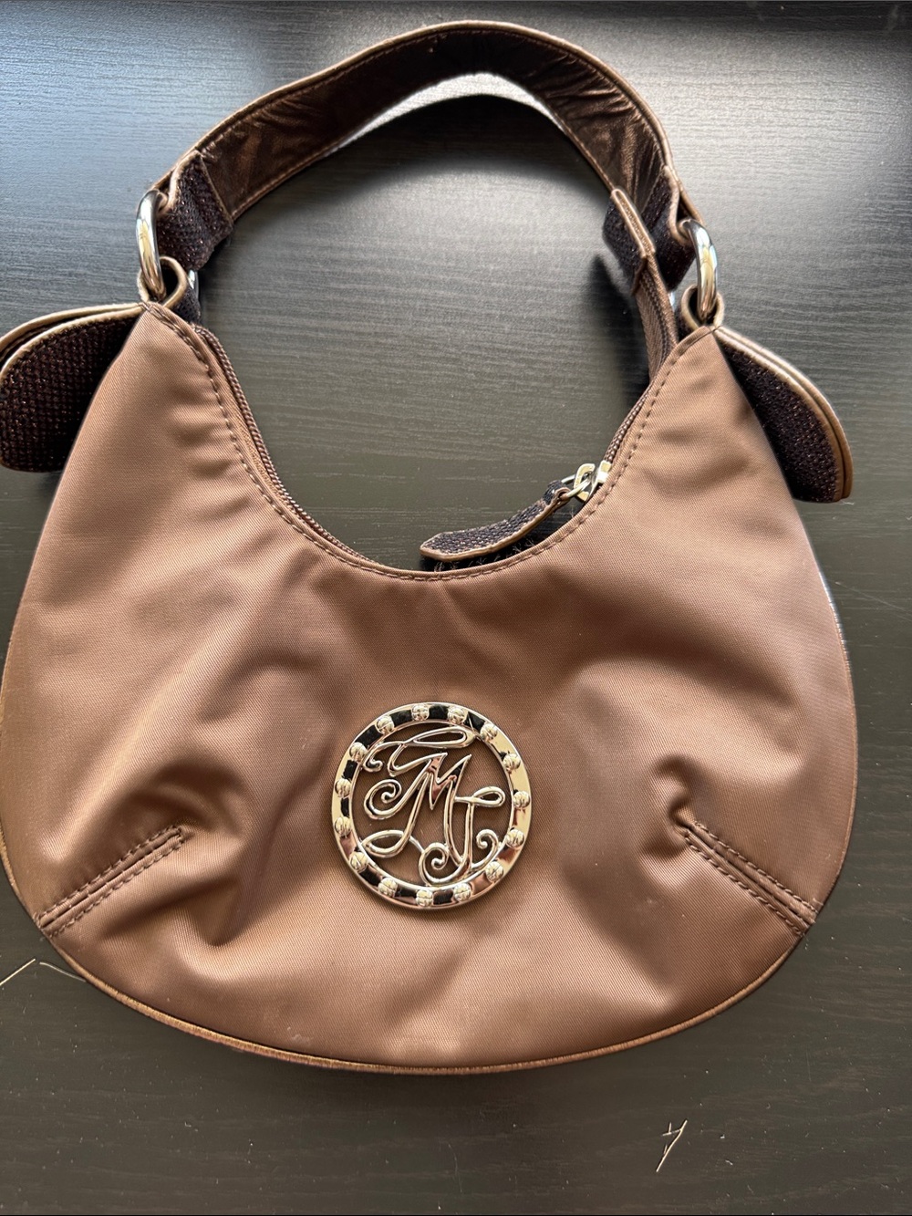 Brown Women's bag with Monogram Accent